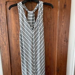 Market & Spruce Gray Blue White Stripe Knit Dress L